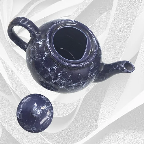 Elegant Blue Marble Teapot - Picture 9 of 9
